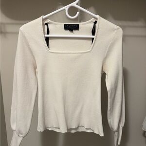 Laundry by Shelli Segal Women's Cream Ribbed Top